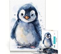 Puzzle Pingouin Aquarelle 1000 pièces Jeu Amusant Technologie de découpe Laser avancée Jouet de Divertissement d'intérieur pour Les Vacances (38x52cm)