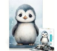 Puzzle Pingouin Aquarelle pour Adolescents 1000 Pièces Stimule l'esprit Amusant Découpe Nette Pièces Robustes Activité de Réunion Réconfortante (38x26cm)