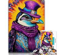 Puzzle Pingouin Art Coloré pour Adolescents 1000 Pièces, Jouet Éducatif et Apprentissage Idéal comme Cadeau pour Toute la Famille (75x50cm)