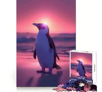 Puzzle Pingouin au Coucher du Soleil, 1000 pièces, Difficile, pour Adultes Jeu de logique Solide, Moments de Partage, Bords Nets, (50x75cm)