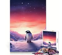 Puzzle Pingouin Aurores Brillantes pour Adolescents 1000 Pièces Stimule la Mémoire Détente et Amusement Assemblage Motif Cadeau Exquis (50x75cm)