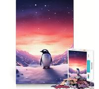 Puzzle Pingouin Aurores Brillantes pour Adolescents 1000 Pièces Stimule la Mémoire Détente et Amusement Assemblage Motif Cadeau Exquis (50x75cm)