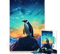 Puzzle Pingouin Aurores Polaires pour Adolescents 1000 Pièces Design Calme et Relaxant Cadeau Classique à Assembler (38x26cm)