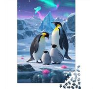Puzzle Pingouin avec 1000 Pièces pour Adultes,AntPaysage Arctique Un Jeu De Dexérité Très Difficile Puzzle en Bois Jeu D'intelligence l'art De La Décoration Moderne 1000pcs (75x50cm)