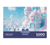 Puzzle Pingouin avec 1000 Pièces pour Adultes,Glace et Neige Château Un Jeu De Dexérité Très Difficile Puzzle D'intelligence l'art De La Décoration Moderne 70x50cm/1000pcs