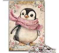Puzzle Pingouin avec écharpe pour Adultes et Adolescents, idéal comme Cadeau pour Toute la Famille (50x75cm)