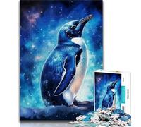 Puzzle Pingouin Ciel Étoilé 1000 Pièces pour Adultes et Adolescents, Jouets Éducatifs, Jeux Anti-Stress, Superbes Cadeaux et Jouets 38x26cm