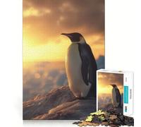 Puzzle Pingouin Coucher de Soleil pour Adultes 1000 Pièces Jeu de Réflexion Attrait Ludique Design et Assemblage (38x52cm)