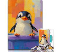 Puzzle Pingouin dans la Salle de Bain 1000 pièces pour Adolescents, Jeux éducatifs, décoration d'intérieur, à Offrir en Cadeau pour Toute la Famille (50x75cm)