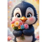 Puzzle Pingouin de Dessin animé Mignon de 300 Pièces pour Adultes, Puzzles 300 pièces Adultes, Jigsaw Puzzle d'art pour Défi, Puzzles Coloré à Faire soi-même pour la Décoration de la Maison