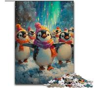 Puzzle Pingouin de Noël 1000 pièces pour Adolescents, Cadeaux, Art intéressant, réduction du Stress, liste de souhaits avec Père Noël pour Les 14 Ans (50x75cm)