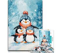 Puzzle Pingouin de Noël 1000 pièces pour Adolescents, idéal comme Cadeau pour Toute la Famille (38x26cm)
