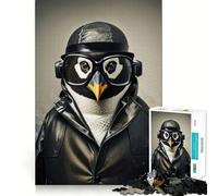 Puzzle Pingouin Détective Adolescents 1000 Pièces Jeu de Réflexion Atelier Amusant et Apaisant Objet de Collection à Assembler (38x52cm)