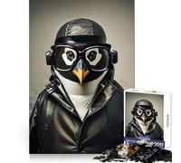 Puzzle Pingouin Détective Difficile pour Adultes 1000 Pièces Think Toy Paisible et Amusant Découpe Nette Fine Art Piece (50x75cm)