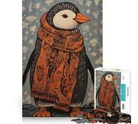 Puzzle Pingouin d'hiver 1000 Pièces Découpe Laser pour Un Ajustement Parfait Activité de Partage en Famille (38x26cm)