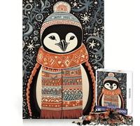Puzzle Pingouin d'hiver Difficile pour Adultes, 1000 pièces, activité relaxante et axée sur la Concentration, découpe Lisse, Cadeau d'hiver (50x75cm)