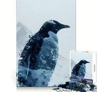 Puzzle Pingouin Double Exposition 1000 Pièces pour Adultes Jeu de Concentration et de Réflexion Jeu Silencieux et Amusant Bords Serrés Cadeau de Père Noël (50x75cm)