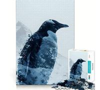 Puzzle Pingouin Double Exposition 1000 Pièces pour Adultes Jeu de Concentration et de Réflexion Jeu Silencieux et Amusant Bords Serrés Cadeau de Père Noël (50x75cm)