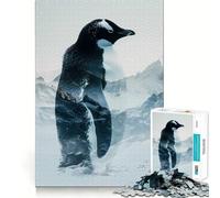 Puzzle Pingouin Double Exposition Difficile pour Adultes 1000 Pièces Think Toy Paisible et Amusant Découpe Propre Pièce d'art Fine (38x26cm)