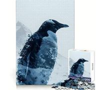 Puzzle Pingouin Double Exposition pour Adolescents 1000 Pièces Stimule la Mémoire Détente et Amusante Assemblage Cadeau Exquis (38x52cm)