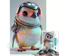 Puzzle Pingouin en Combinaison Spatiale 1000 pièces pour Adolescents, idéal pour développer Ses capacités cognitives, se détendre et Offrir Un Cadeau attentionné 38x52cm