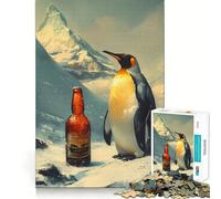 Puzzle Pingouin et Bière pour Adultes 1000 Pièces Jeu de logique et de Stimulation Cognitive Soulagement de l'anxiété Découpe précise Cadeau élégant (50x75cm)
