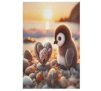 Puzzle Pingouin Mignon Puzzles pour AdultesPuzzles en Bois De 1000 Pièces Adultes Cadeaux Jeu Stimulant 78×53cm