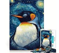 Puzzle Pingouin Nuit Étoilée pour Adultes 1000 Pièces Jeu d'Intellect et de Détente Attentive Décoration Murale de Qualité (38x26cm)
