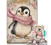 Puzzle Pingouin Portant Une écharpe pour Adultes 1000 pièces, Jeu Stimulant et Jeu Familial idéal comme Cadeau pour Toute la Famille 38x26cm