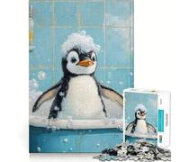 Puzzle Pingouin pour Le Bain, 1000 pièces, pour Adolescents, renforce la mémoire, Loisirs à la Maison, Bords Nets, Cadeau précieux (50x75cm)