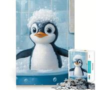 Puzzle Pingouin pour Le Bain pour Adultes 1000 Pièces Jouet d'exercice Mental Détente Design raffiné Cadeau Exquis (50x75cm)