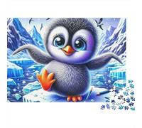 Puzzle Pingouin Premium 1000 pièces Adultes, Pingouin sur banquise avec Montagnes, épais, Robuste, Haute qualité, Vibrant, défi Difficile, Anti-Stress 52x38cm/1000pcs