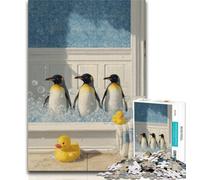 Puzzle Pingouin prenant Un Bain 1000 pièces pour Adultes et Adolescents, Jouets éducatifs et éducatifs pour la Famille, pour renforcer l'amour Entre Couples 26x38cm