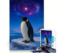 Puzzle Pingouin sous Un Ciel Cosmique pour Adolescents, 1000 pièces, Jouet ludique et Amusant, décoration Murale Transparente (38x52cm)