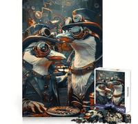 Puzzle Pingouin Steampunk Animal 1000 pièces pour Adultes Stimulation Cognitive Évasion paisible Découpe Nette Cadeau saisonnier (50x75cm)