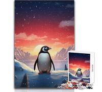 Puzzle Pingouins Aurores Polaires 1000 Pièces pour Adolescents - Jeu d'apprentissage et de Réflexion Stratégique et Sensuel pour Toutes Les Occasions - Dimensions:38x26cm