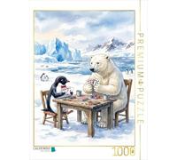 Puzzle · Pinguin und Eisbär beim Poker | Pinguin und Eisbär beim Poker · 1000 pièces · Format assemblé 64 × 48 cm · CALVENDO Puzzle