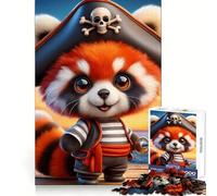 Puzzle Pirate Panda Roux 1000 Pièces Cadeau pour Adultes Jeu de Logique Solide et Apaisant Bords Transparents (38x26cm)