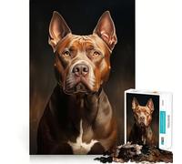 Puzzle Pit Bull Portrait pour Adultes, 1000 Pièces, Jeu de Réflexion, Passe-Temps Calme, Design à Assembler, Cadeau de Fêtes (38x26cm)