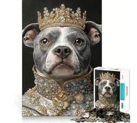 Puzzle Pit Bull Royalty pour Adolescents, 1000 pièces, Jouet Anti-Stress, Bords tranchants, Cadeau d'anniversaire (38x52cm)