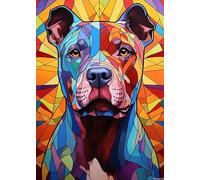 Puzzle Pitbull vitrail 1000 pièces 50 x 70 cm