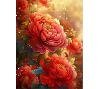 Puzzle Pivoine Rouge de 2000 Pièces pour Adultes, Puzzles 2000 pièces Adultes, Jigsaw Puzzle d'art pour Défi, Puzzles Coloré à Faire soi-même pour la Décoration de la Maison