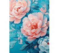 Puzzle Pivoines Bleues Roses de 60 Pièces pour Adultes, Puzzles 60 pièces Adultes, Jigsaw Puzzle d'art pour Défi, Puzzles Coloré à Faire soi-même pour la Décoration de la Maison