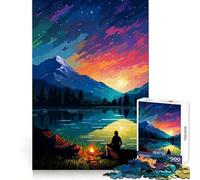 Puzzle Pixel Art Alaska Camping pour Adolescents, 1000 pièces, pour développer la réflexion, Plaisir Occasionnel, Bords Nets, Cadeau de Vacances (50x75cm)