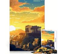 Puzzle Pixel Art Athènes Grèce pour Adolescents 1000 pièces Bien-être cérébral Engagement Doux Verrouillage Parfait Cadeau significatif (38x26cm)