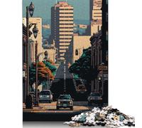 Puzzle Pixel Art de la Ville de San José 500 pièces pour Adultes et Adolescents, Puzzle en Bois, Cadeaux du Père Noël Secret, 500 pièces (52 x 38 cm)