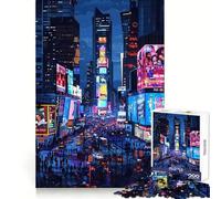 Puzzle Pixel Art de Times Square à New York pour Adolescents, 1000 pièces, Jeu intellectuel, Divertissement d'intérieur, découpe de qualité, Cadeau créatif (50x75cm)