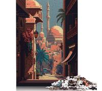 Puzzle Pixel Art du Caire rectangulaire en Carton 100% recyclé, idéal pour Les Cadeaux de fête des Enfants et des Adultes, 1 000 pièces (75 x 50 cm)