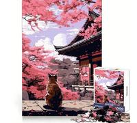 Puzzle Pixel Art Jardin Zen avec des Chats 1000 pièces pour Adolescents stimule la mémoire,apaise l’Esprit,Bords Nets,Joli Cadeau (38x52cm)