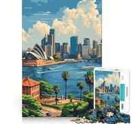 Puzzle Pixel Art Sydney Australie 1000 pièces pour Adultes Jeu Intelligent et Intelligent Découpe précise 50x75cm
